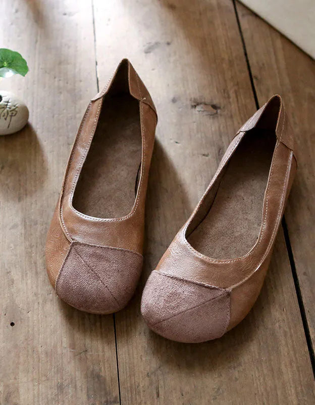 Light-weight Retro Leather Flats for Women