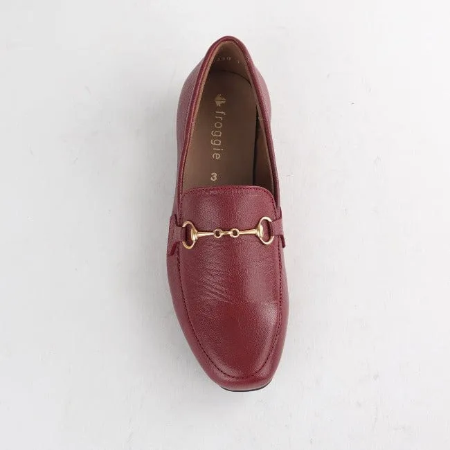 Loafer with Gold Trim in Red - 12451