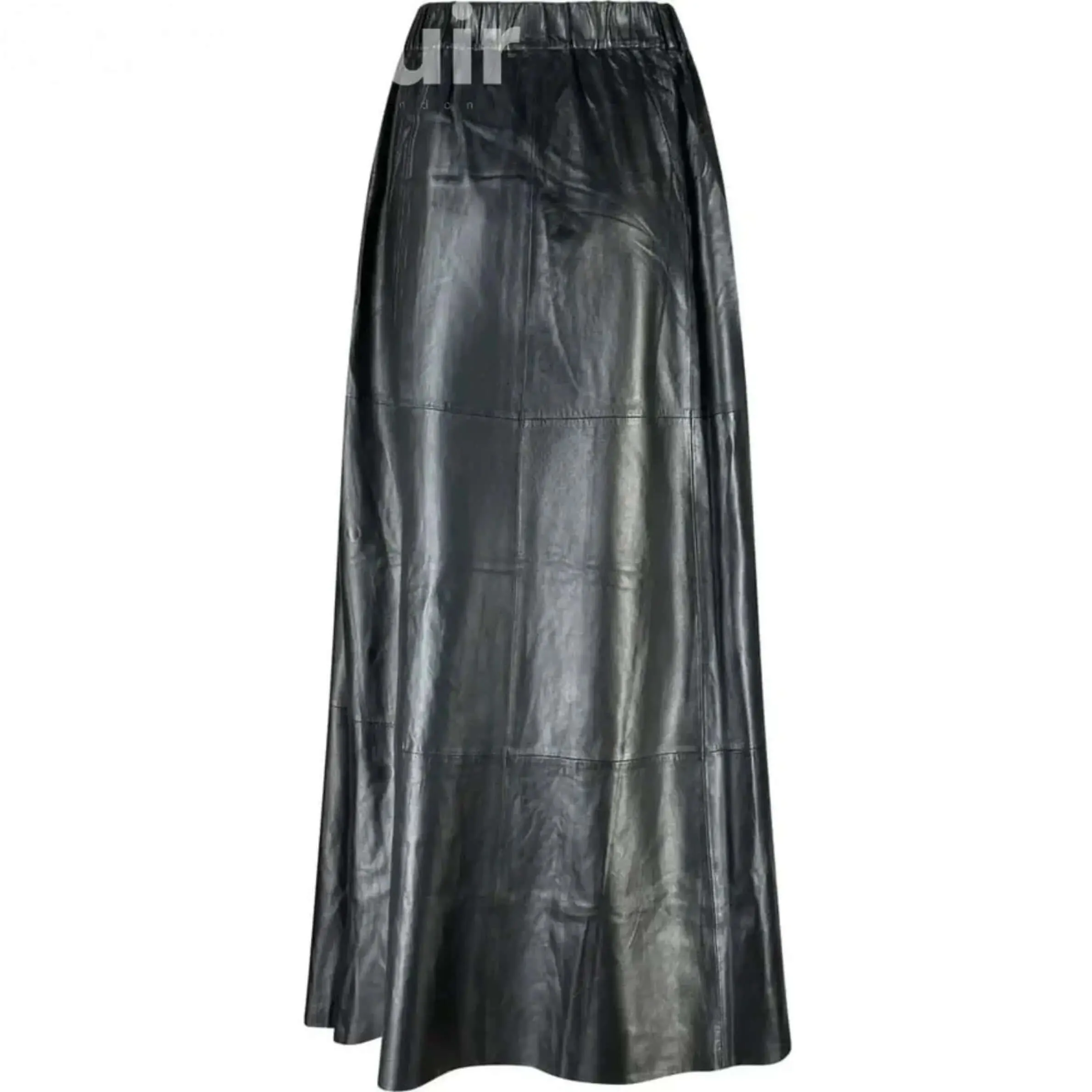 Long Black Skirt with Button Detail | Elegant Lamb Feather Design