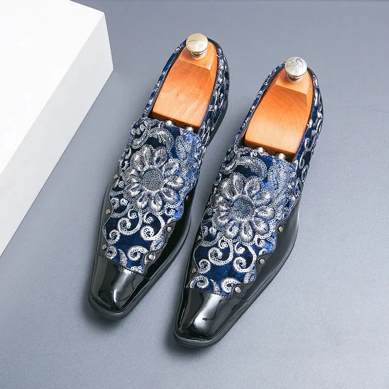 Luxury Floral Embroidery Loafers