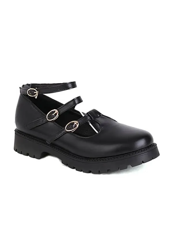 Mary Jane Buckles Round Toe