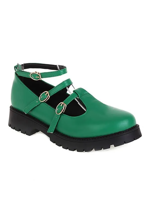 Mary Jane Buckles Round Toe