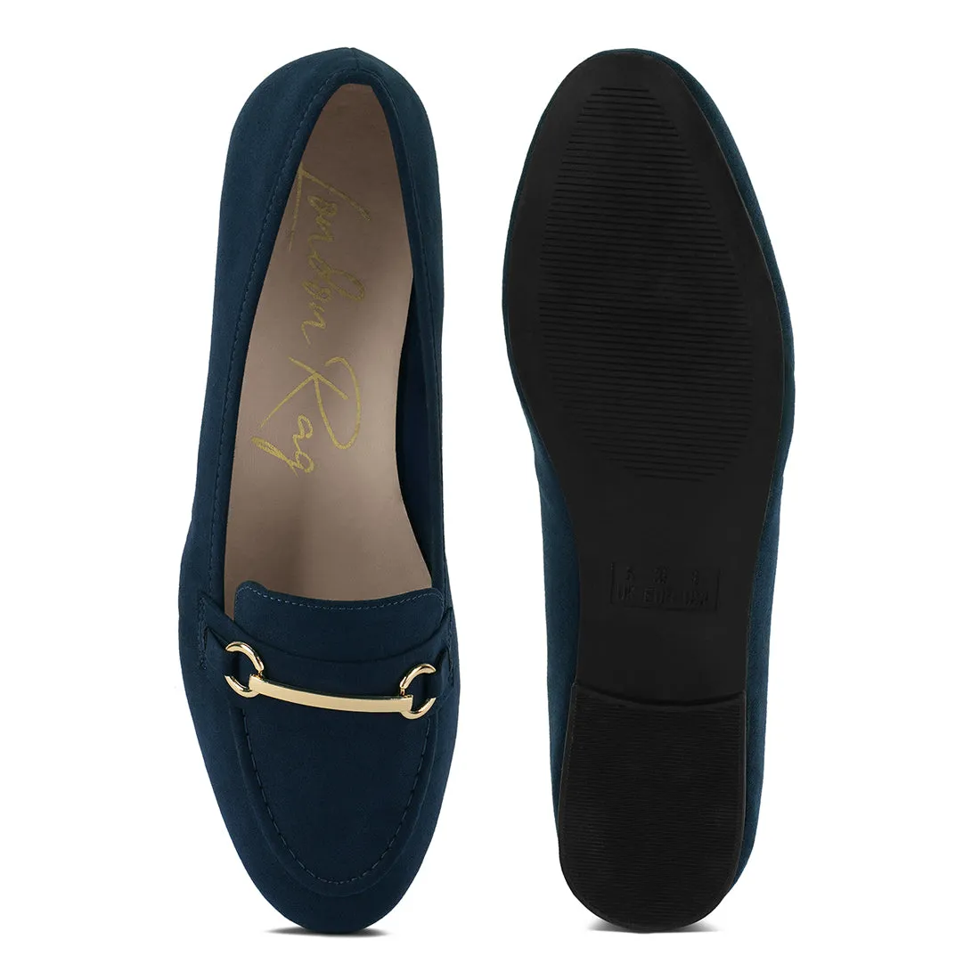 Navy Formal Bit Loafers