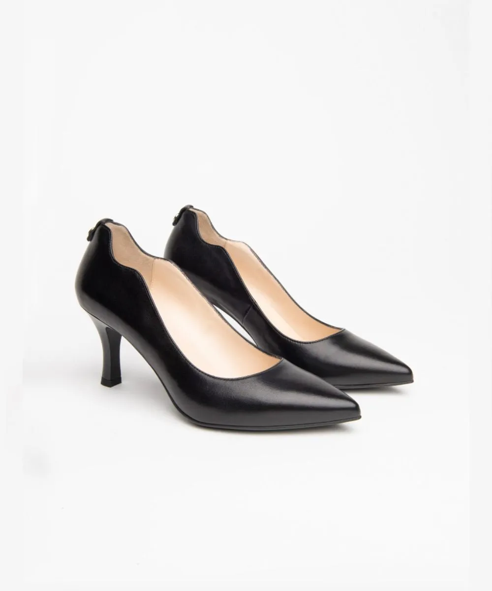 NERO GIARDINI LEATHER STILETTO PUMPS BLACK