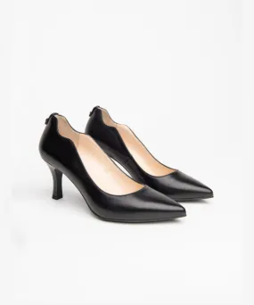 NERO GIARDINI LEATHER STILETTO PUMPS BLACK