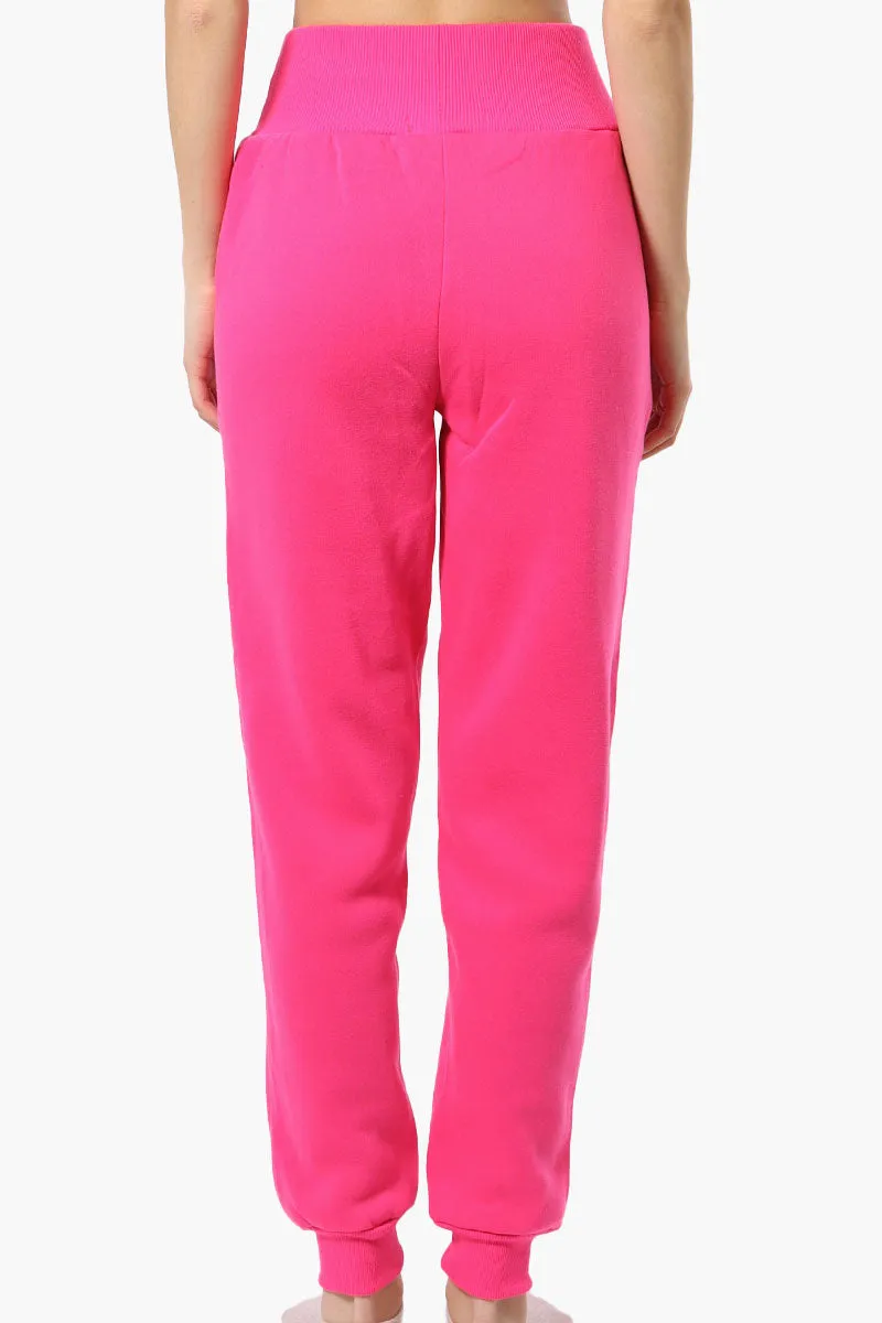 New Look High Waisted Flame Print Joggers - Pink