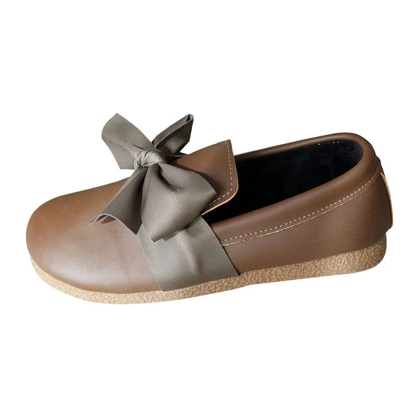 Oshy Bowknot Slip On Loafers