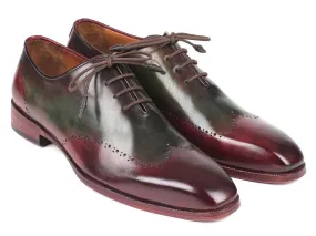 Paul Parkman Handmade Wingtip Oxfords Bordeaux/Green