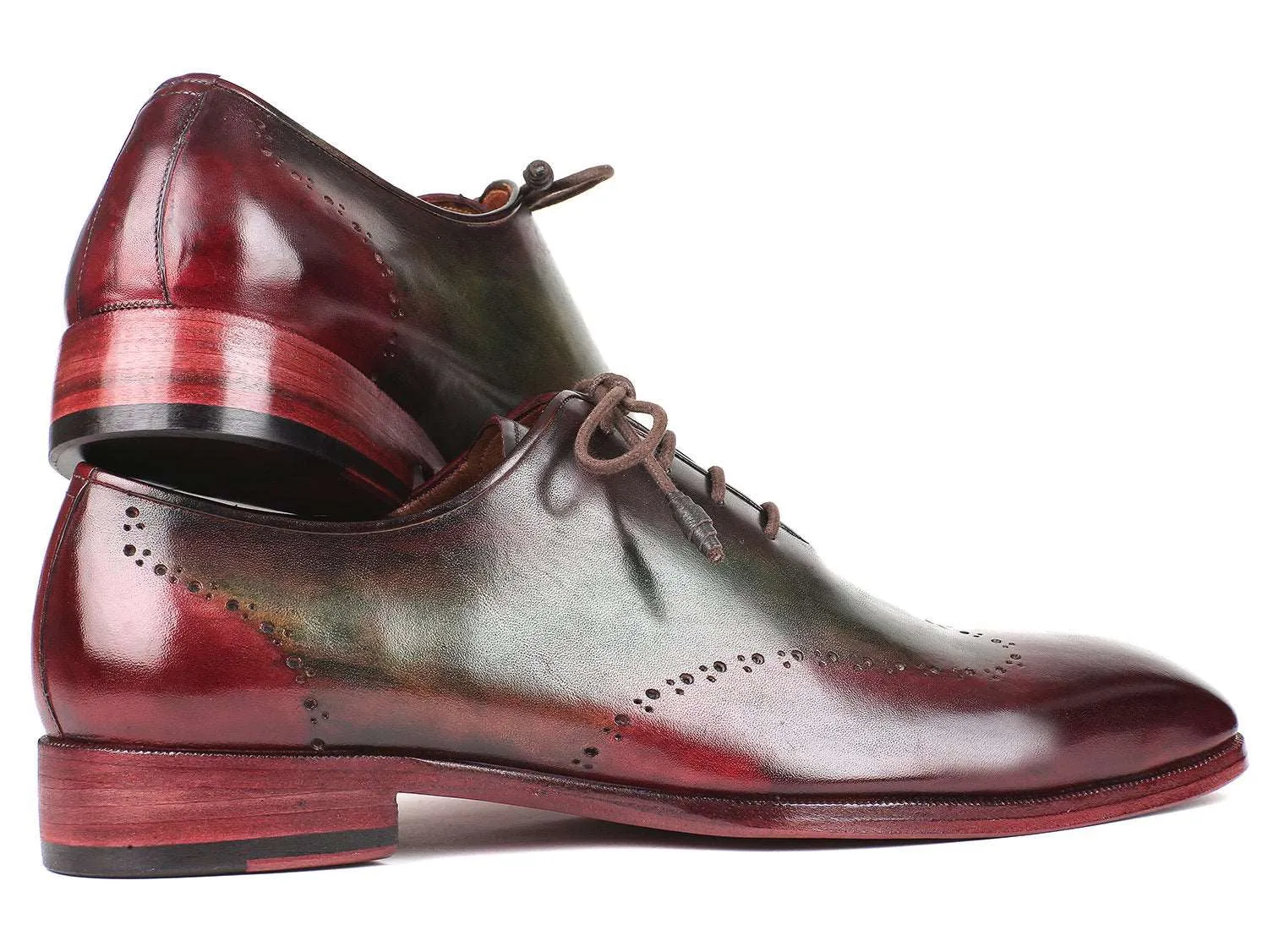 Paul Parkman Handmade Wingtip Oxfords Bordeaux/Green