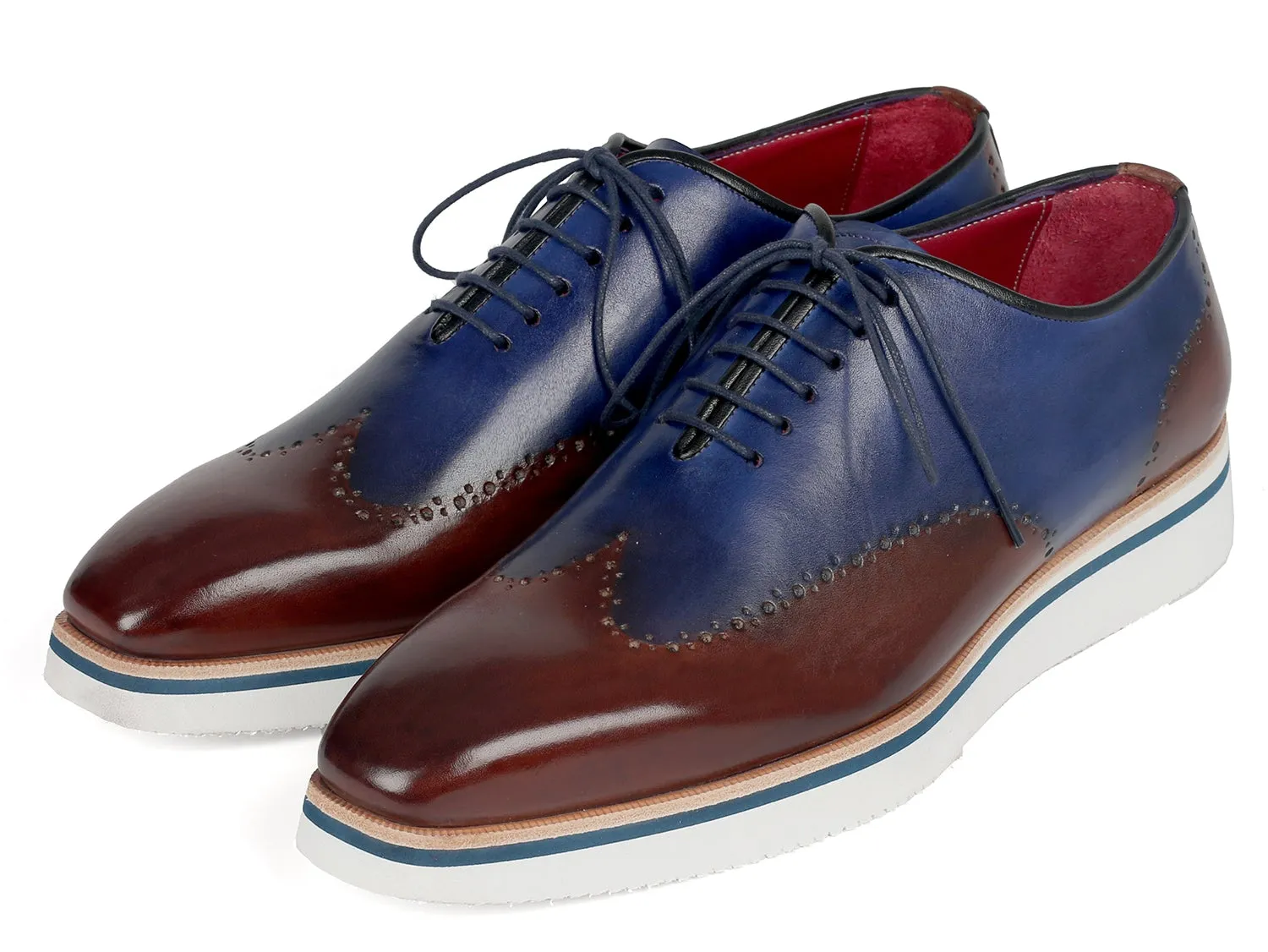 Paul Parkman Men's Brown & Blue Wingtip Oxfords