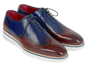 Paul Parkman Men's Brown & Blue Wingtip Oxfords