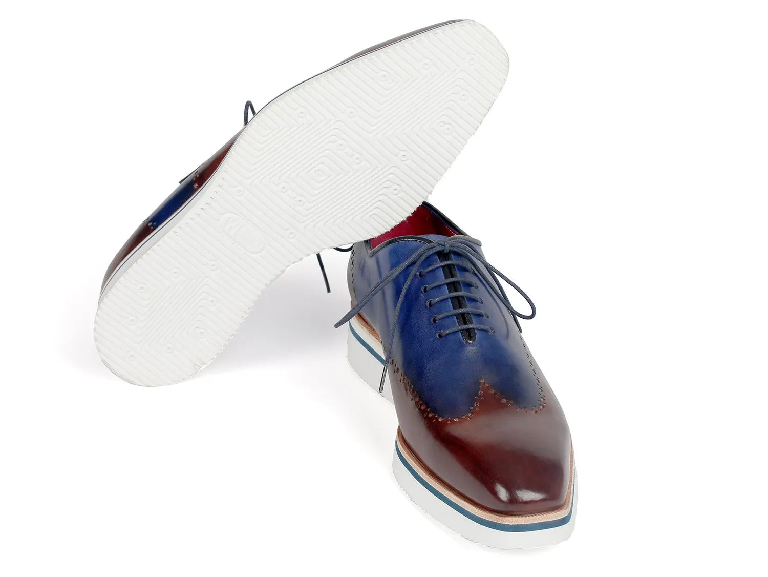 Paul Parkman Men's Brown & Blue Wingtip Oxfords