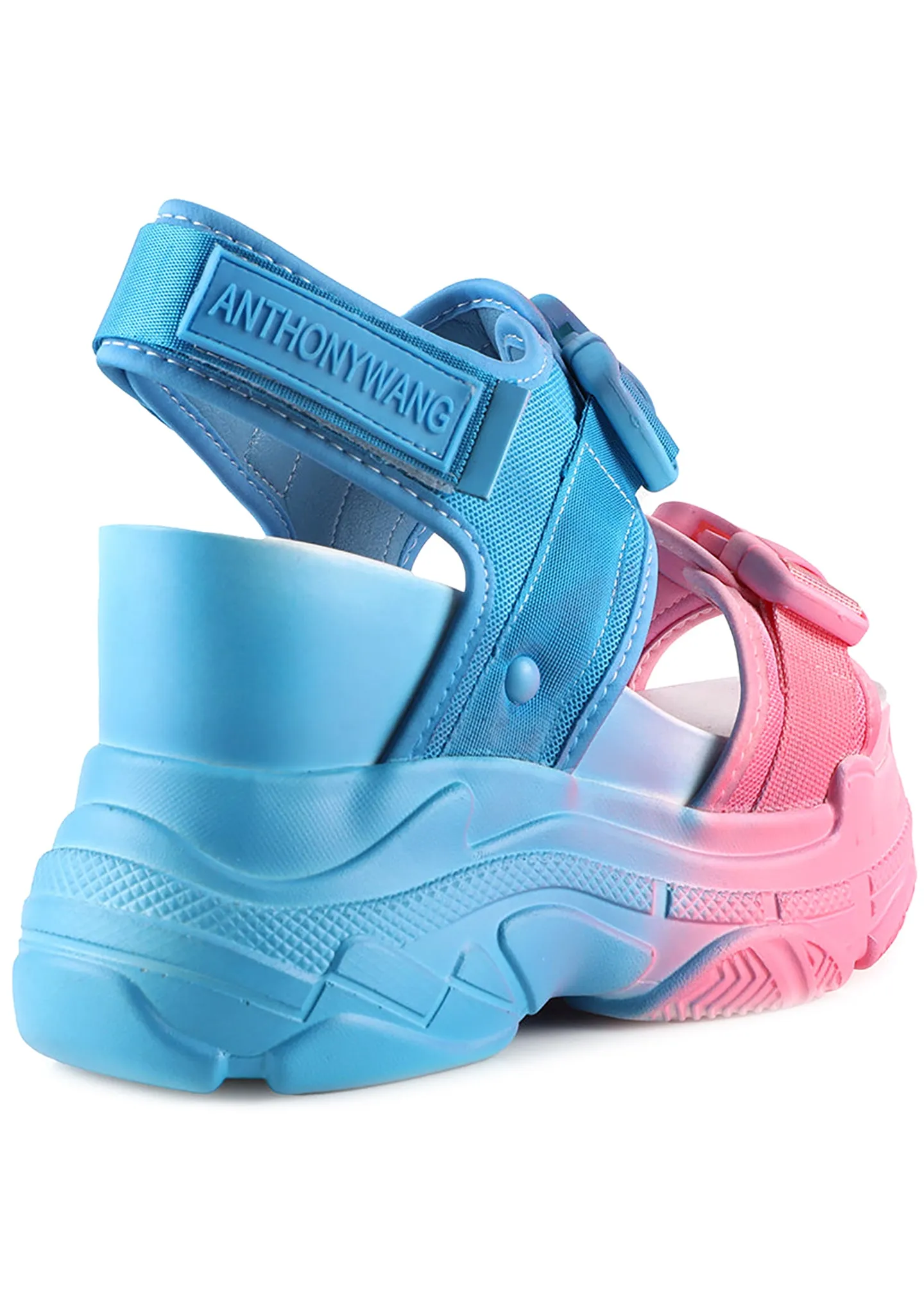 PEACH 08 Ocean Dreamer Blue Pink Platform Sandals