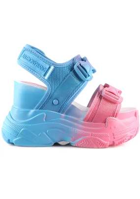 PEACH 08 Ocean Dreamer Blue Pink Platform Sandals