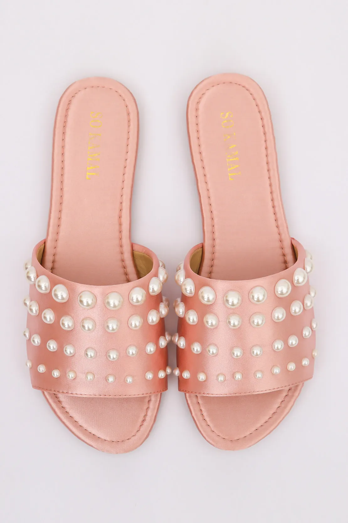 Pearl Loaded Flats - Peach