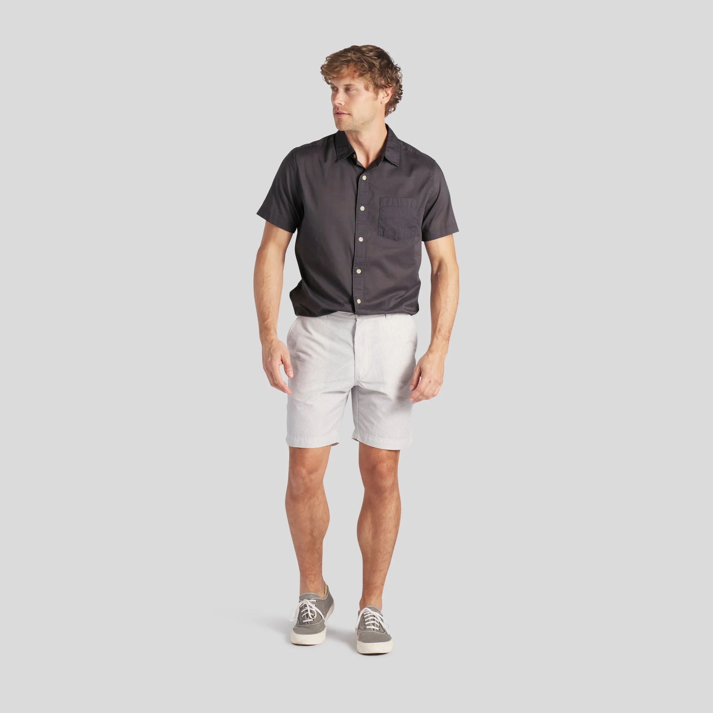 Portofino Featherweight Poplin Short Sleeve Shirt - Forged Iron