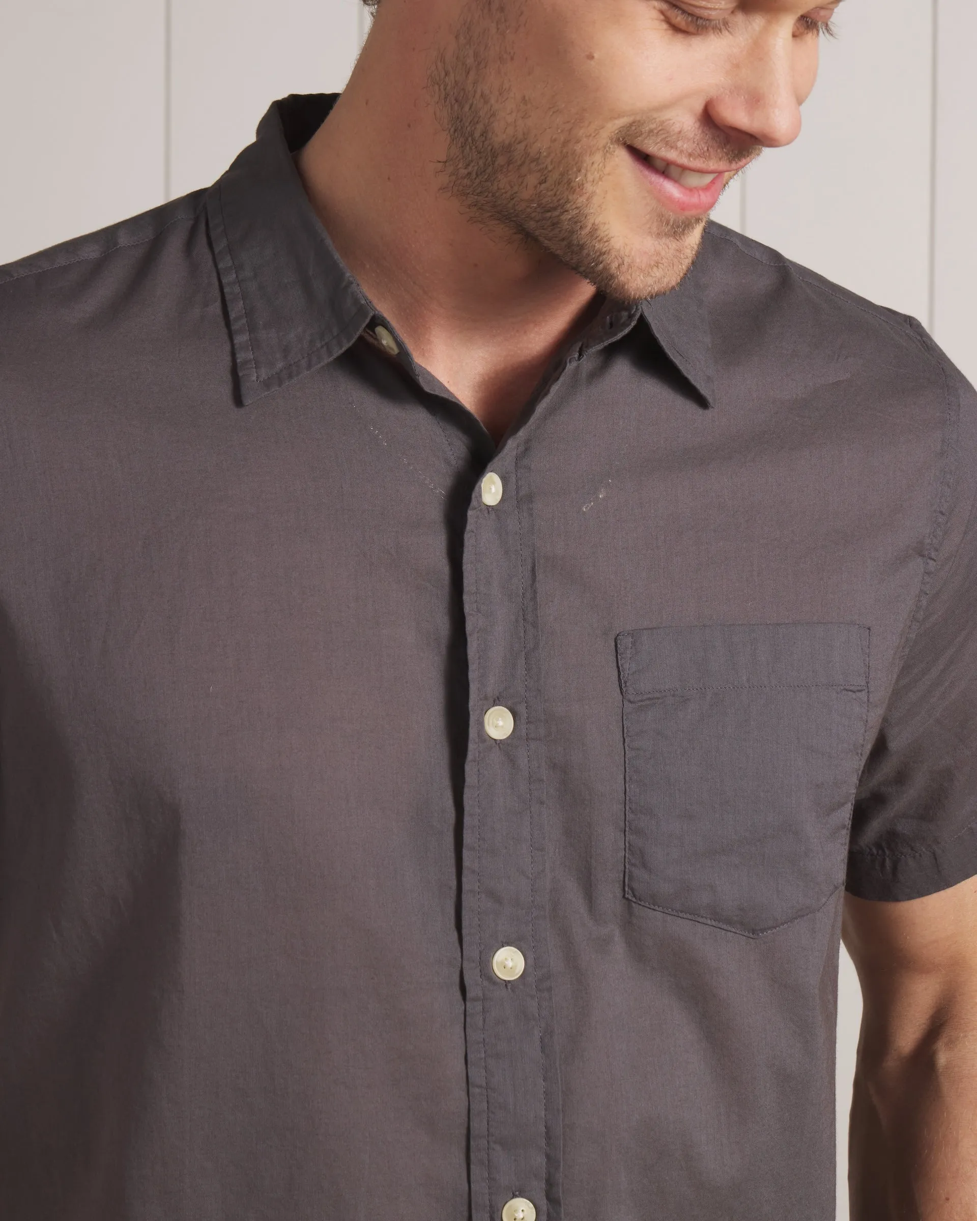 Portofino Featherweight Poplin Short Sleeve Shirt - Forged Iron