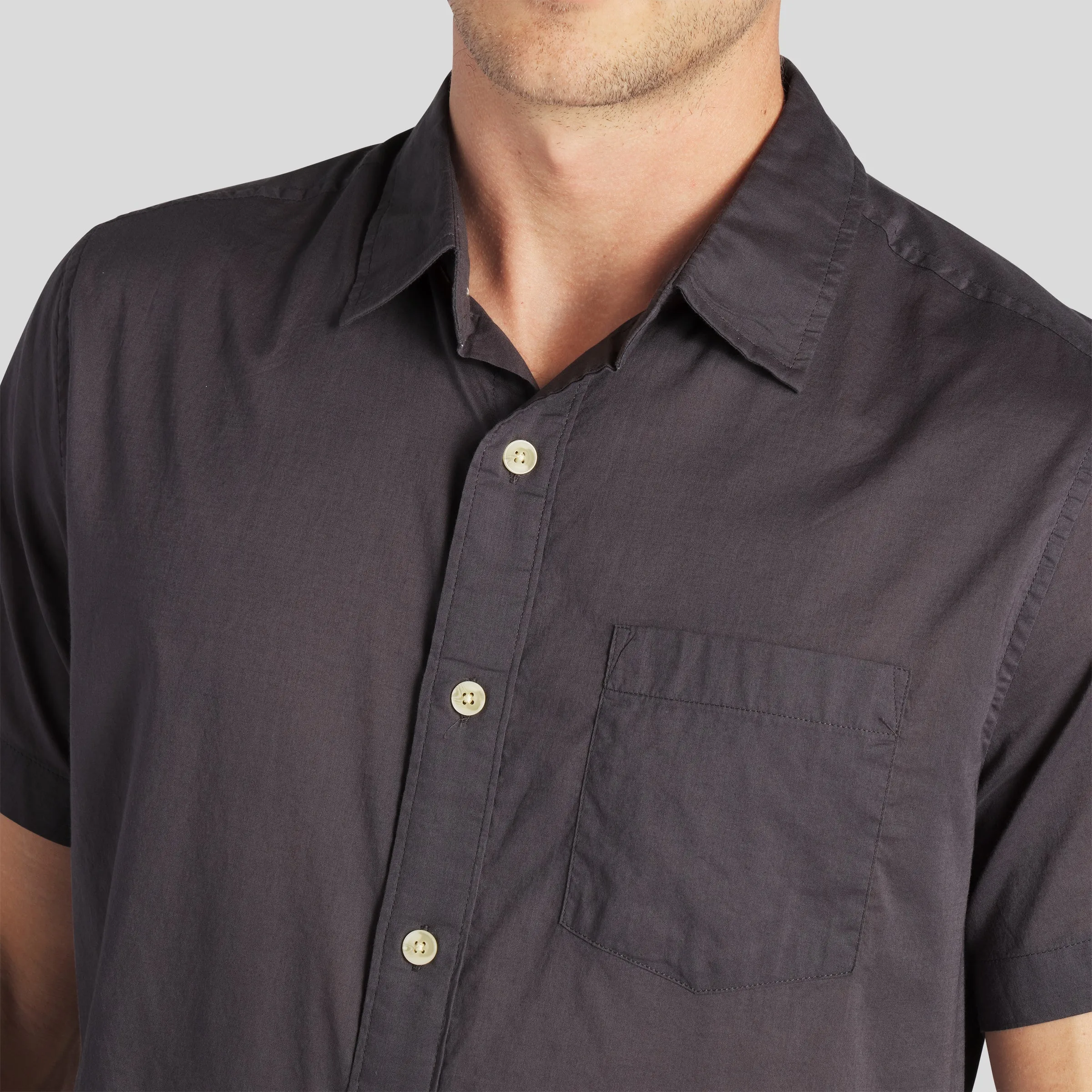 Portofino Featherweight Poplin Short Sleeve Shirt - Forged Iron