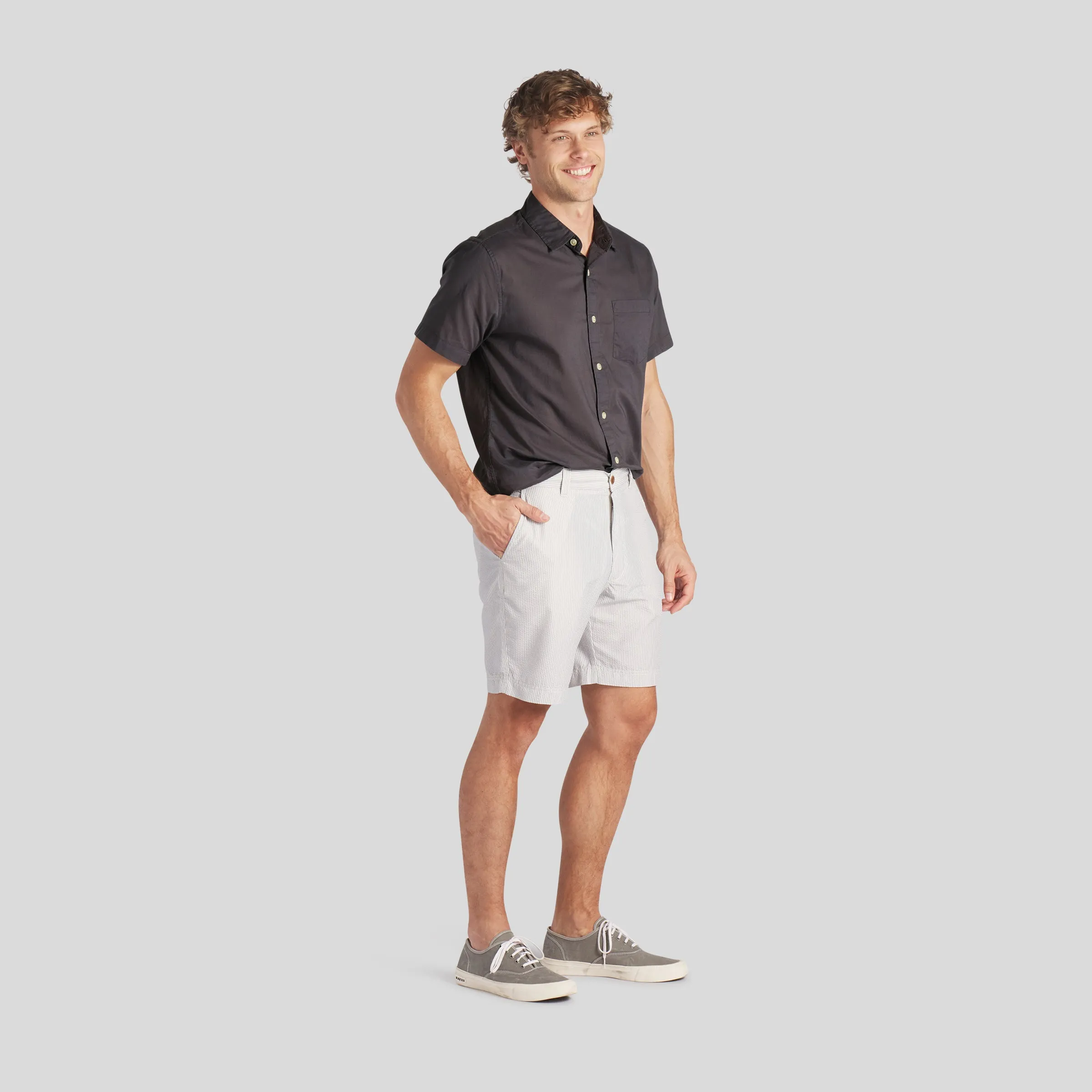 Portofino Featherweight Poplin Short Sleeve Shirt - Forged Iron