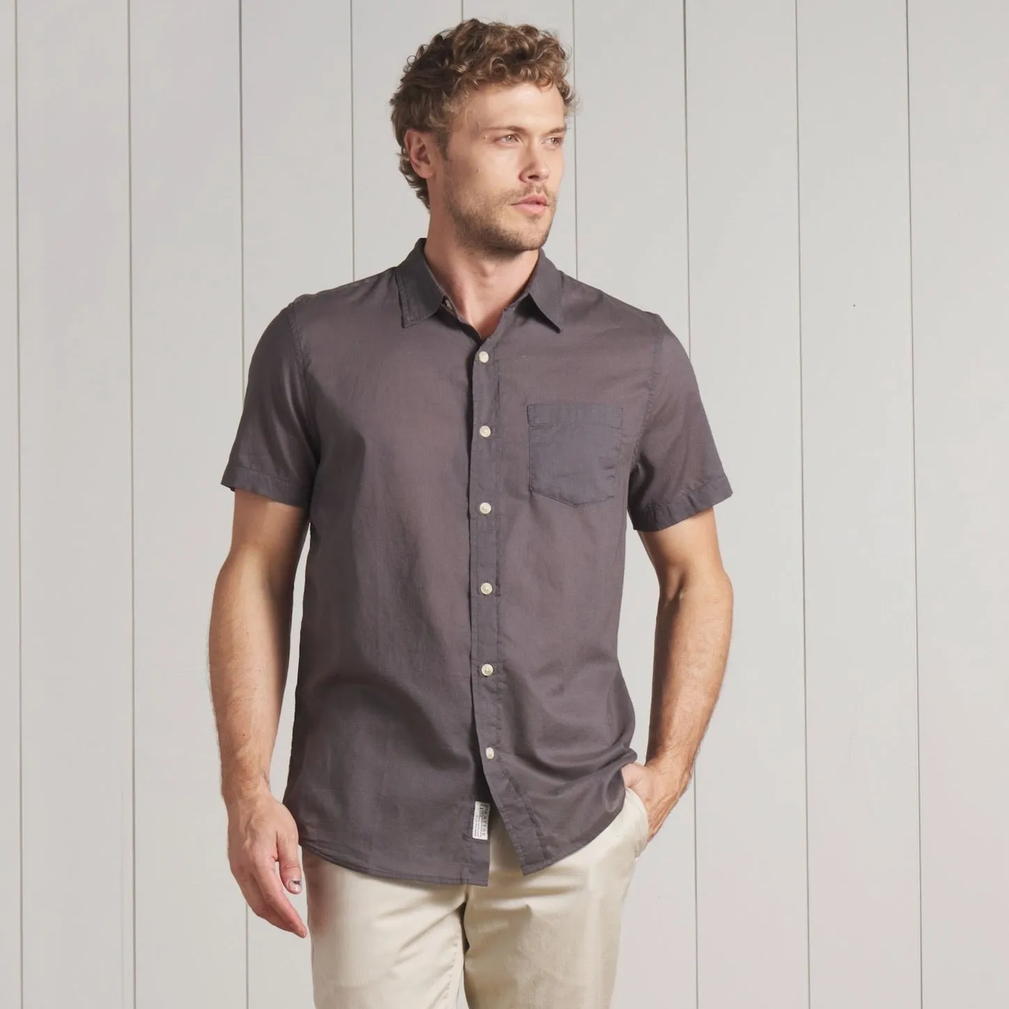 Portofino Featherweight Poplin Short Sleeve Shirt - Forged Iron