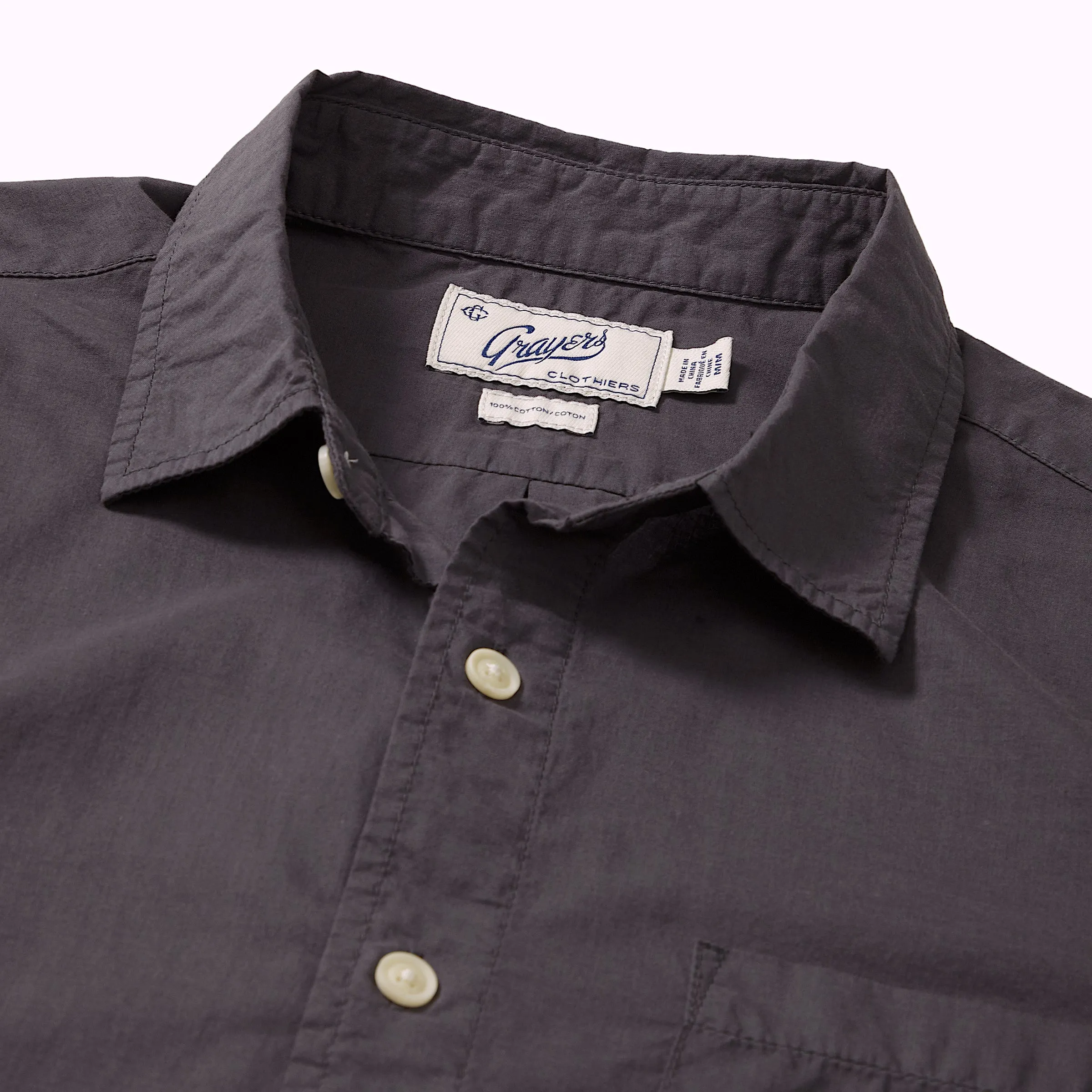 Portofino Featherweight Poplin Short Sleeve Shirt - Forged Iron