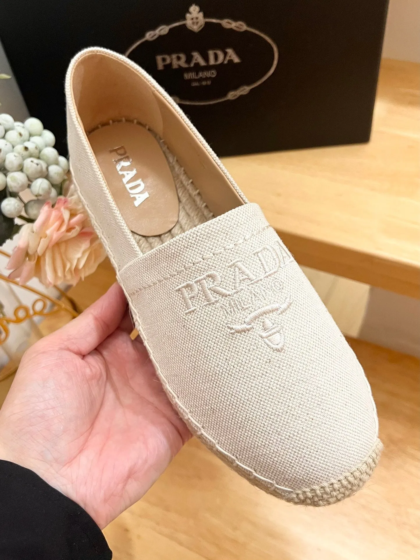 pra espadrilles beige canvas