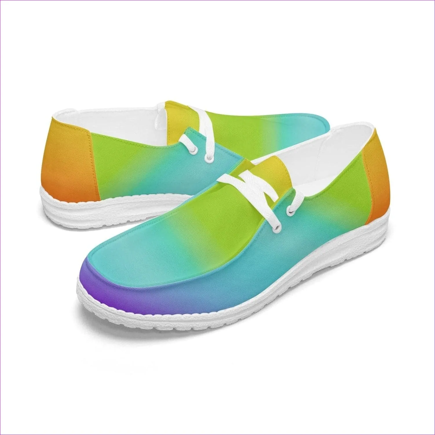 Rainbow Canvas Lace-up Loafers