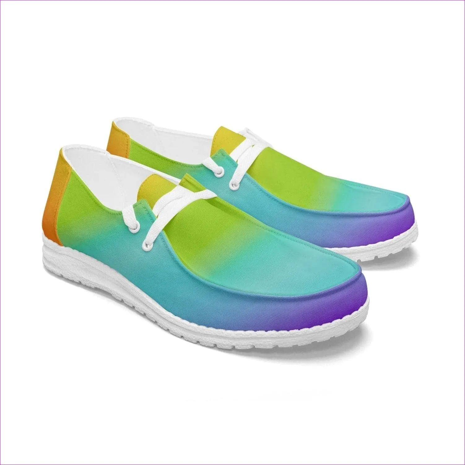 Rainbow Canvas Lace-up Loafers