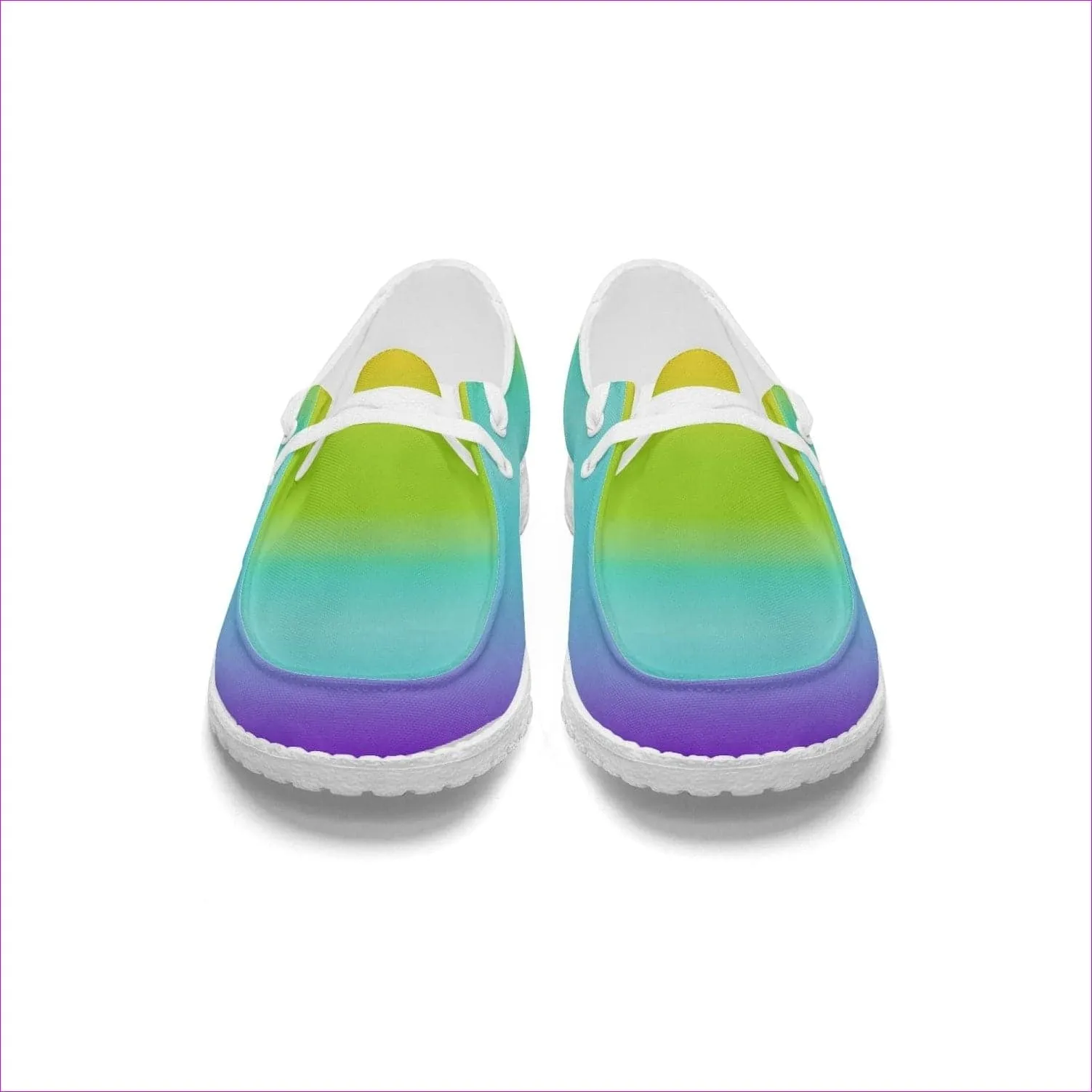 Rainbow Canvas Lace-up Loafers