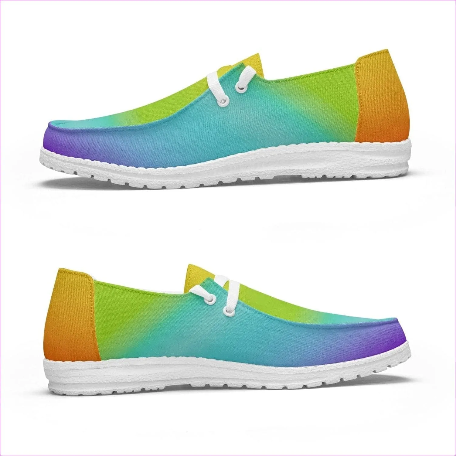 Rainbow Canvas Lace-up Loafers