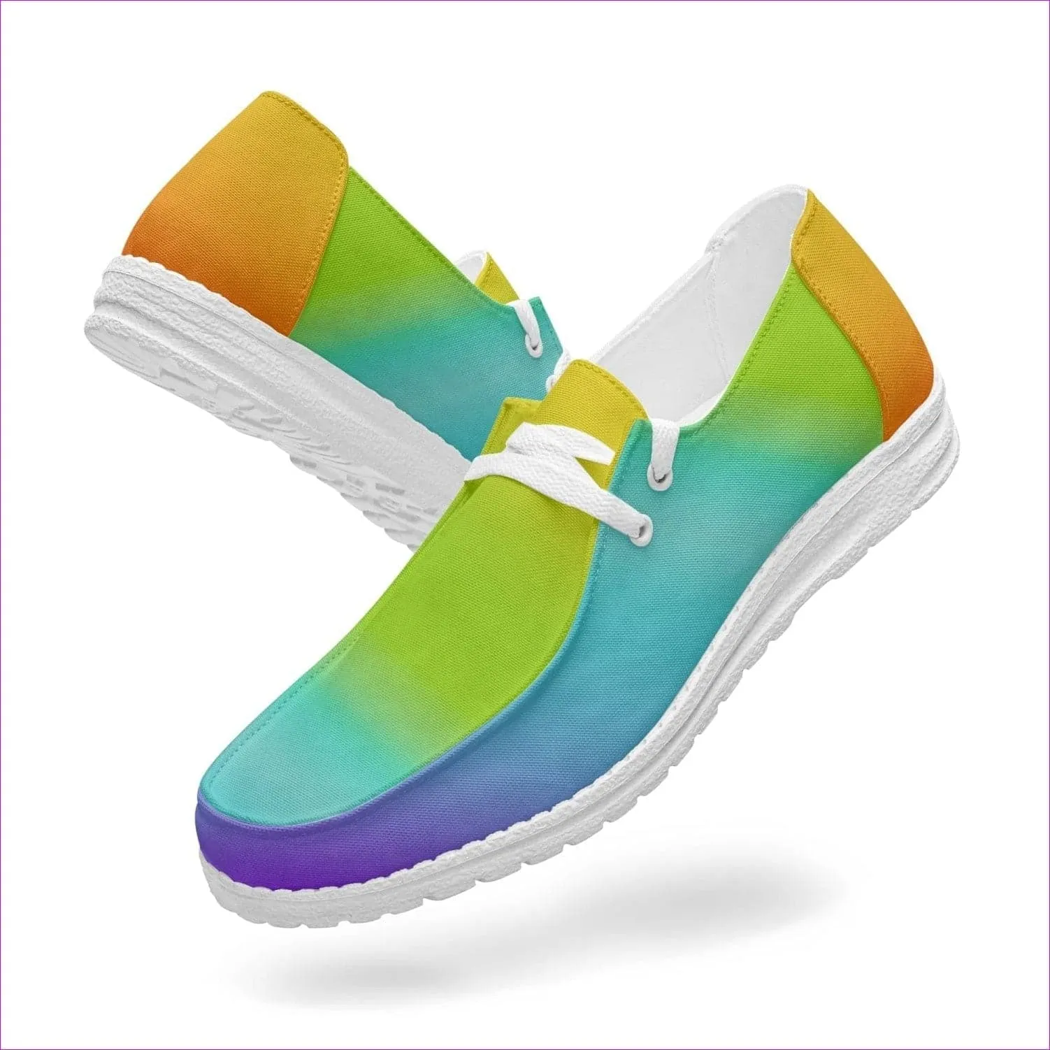 Rainbow Canvas Lace-up Loafers