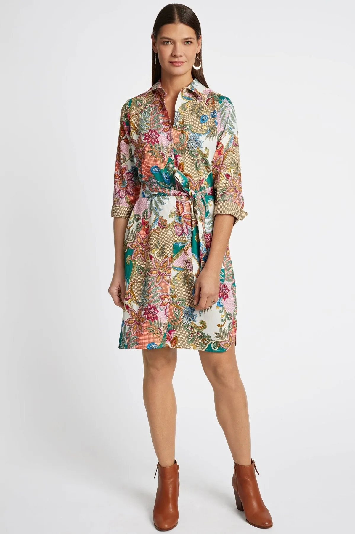 Rocca No Iron Jacobean Floral Dress