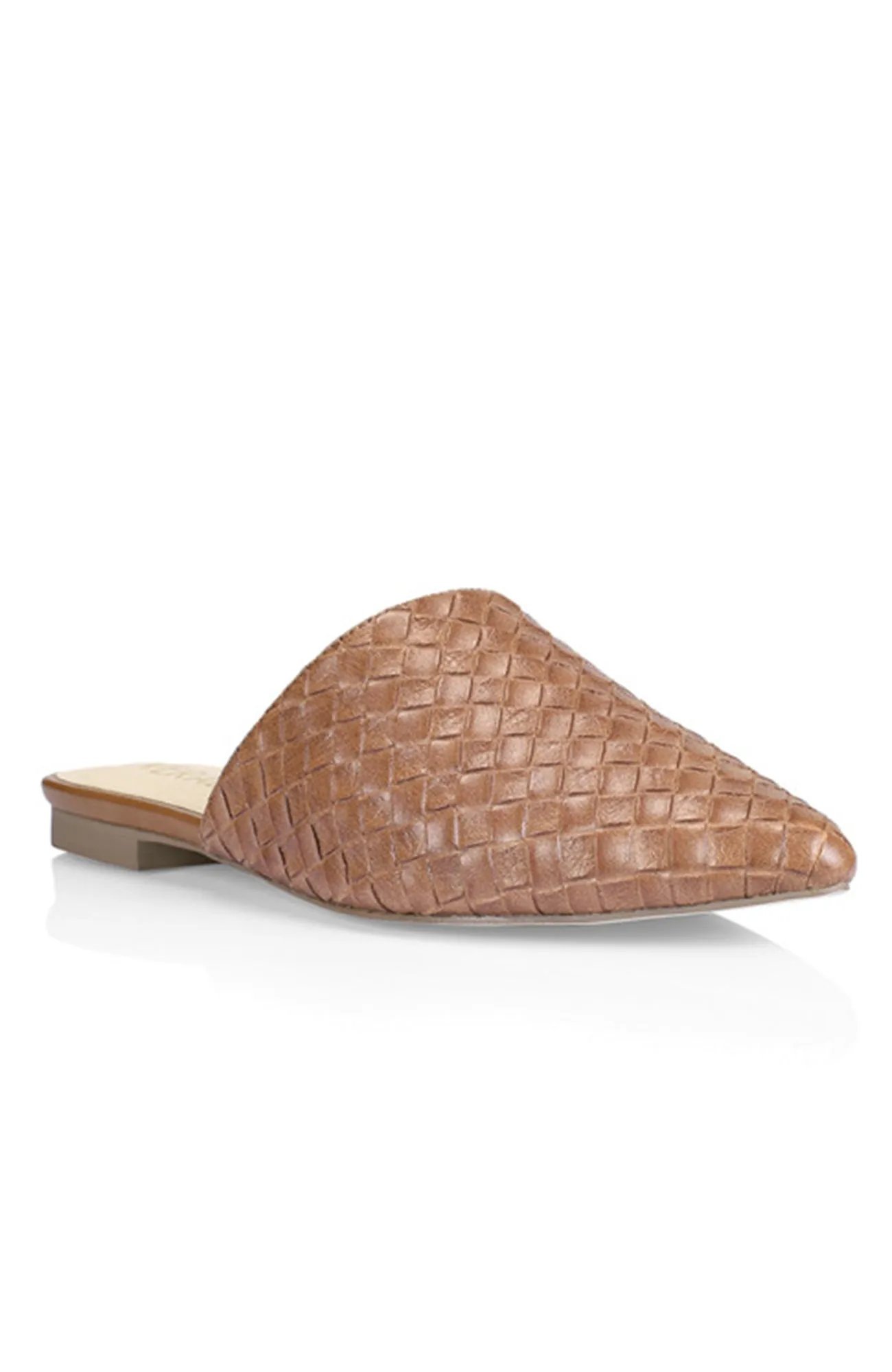 Rose Loafer Slides Embossed Weave Tan