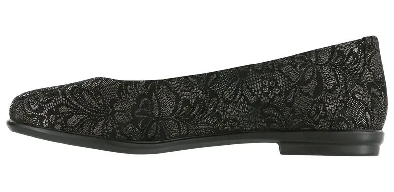 SCENIC BLACK LACE | Scenic Ballet Flat Brocade-Black Patent at Brandy Shoes Made in USA