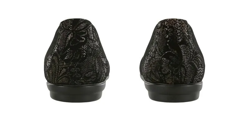 SCENIC BLACK LACE | Scenic Ballet Flat Brocade-Black Patent at Brandy Shoes Made in USA