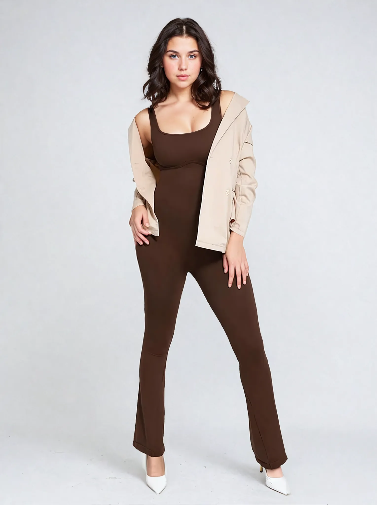 Seamless Snatched Flare Jumpsuit