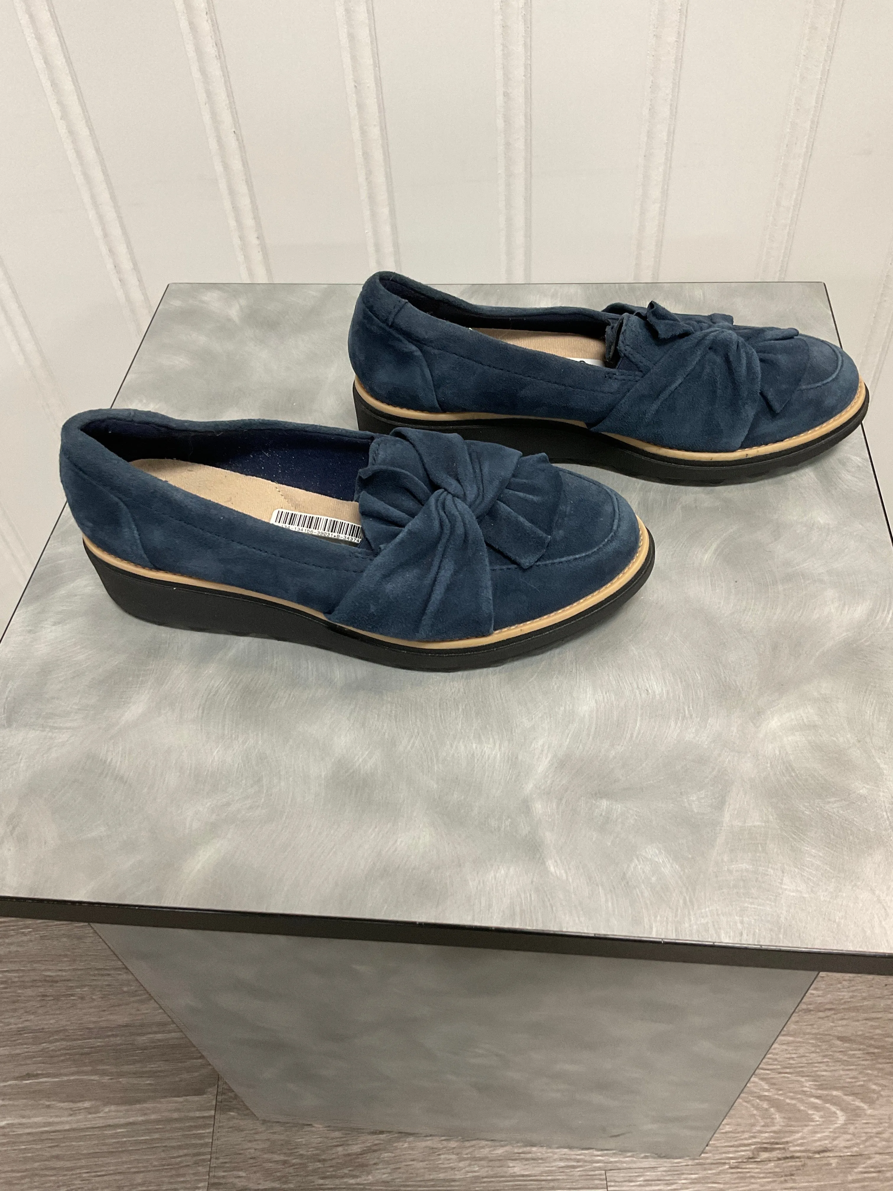 Shoes Flats By Clarks In Navy, Size:6