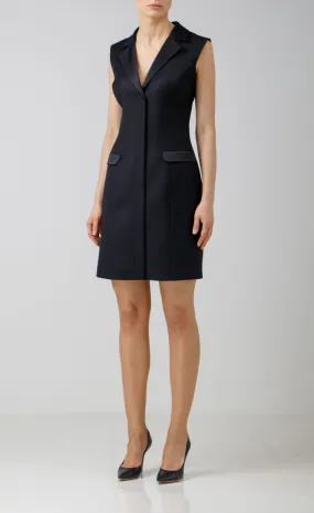 Sleveless Black Wool Blazer Dress