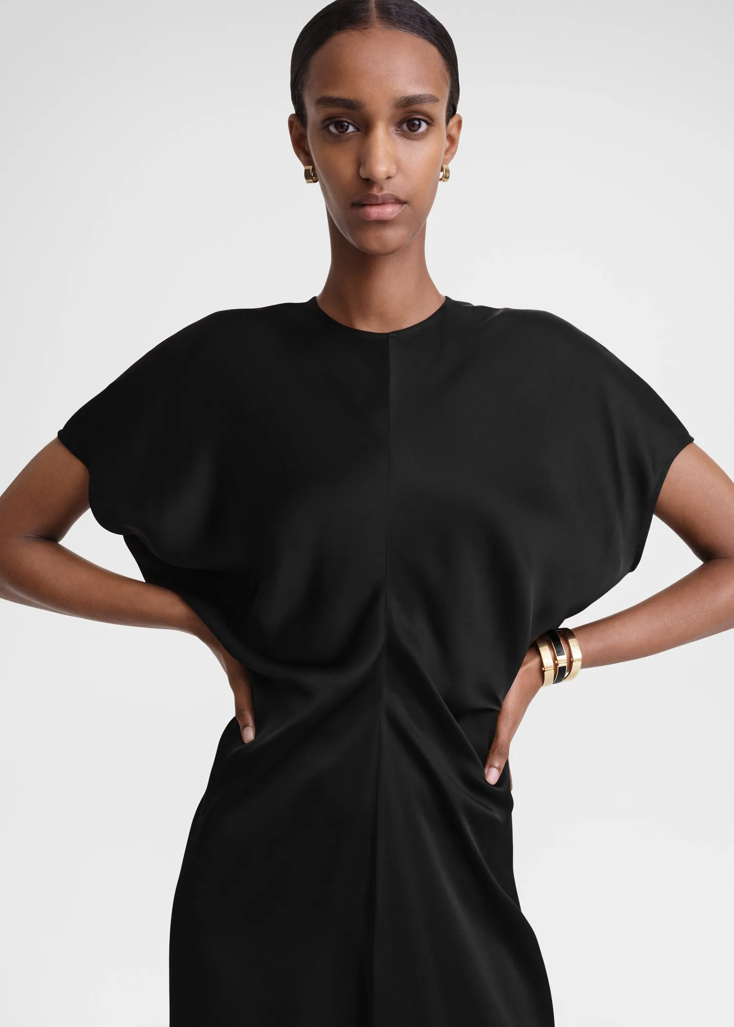 Slouch waist dress black