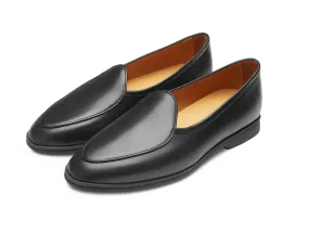 Stride Loafers in Black Milled Calf