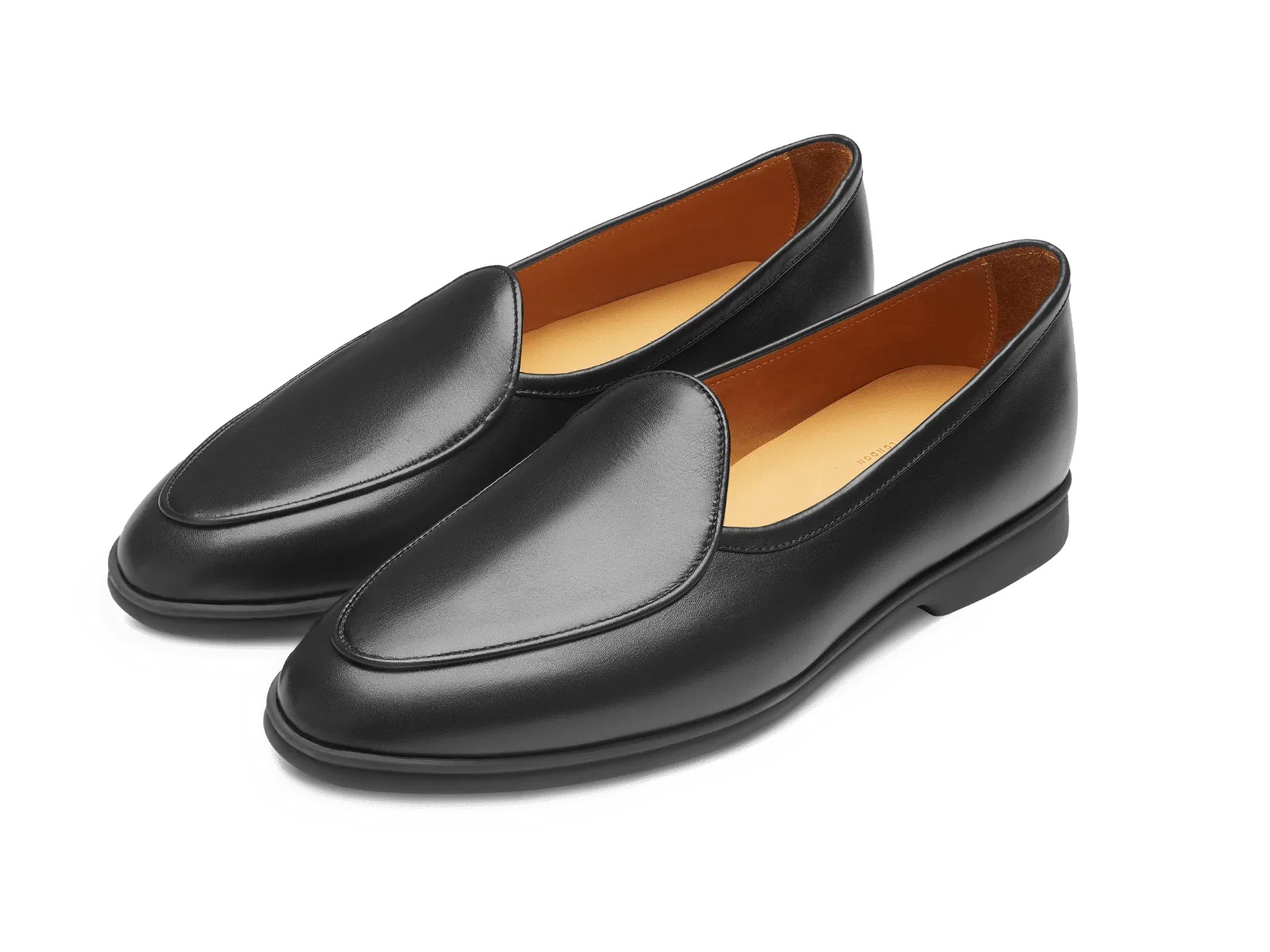 Stride Loafers in Black Milled Calf