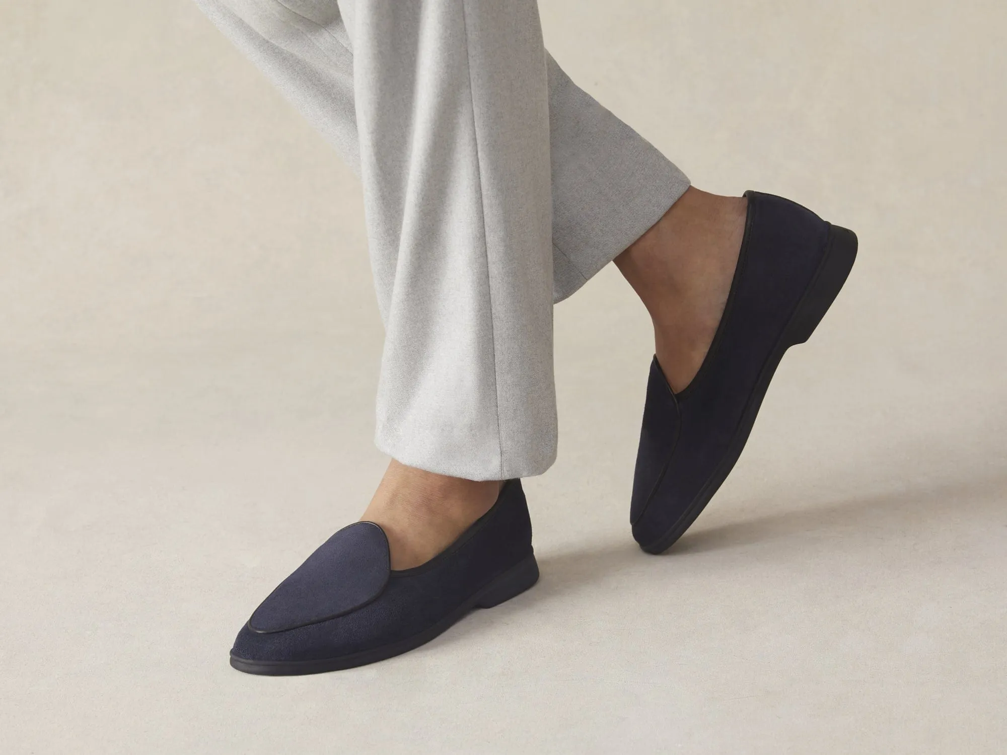 Stride Loafers in Midnight Navy Glove Suede Dark Sole