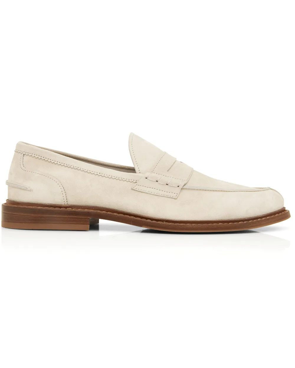 Suede Penny Loafer in White