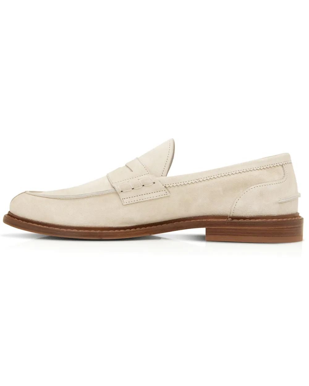 Suede Penny Loafer in White