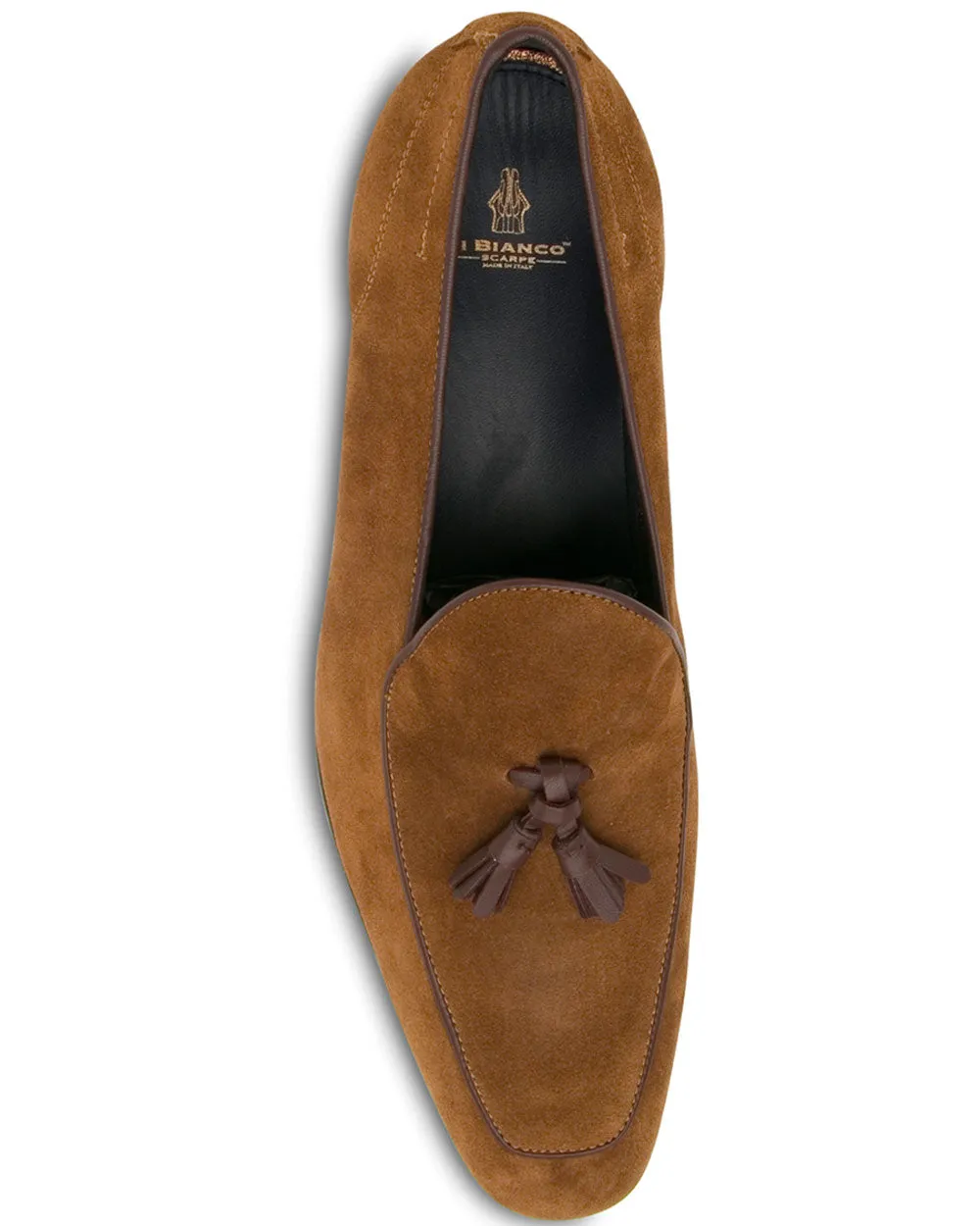 Suede Tassel Loafer in Land