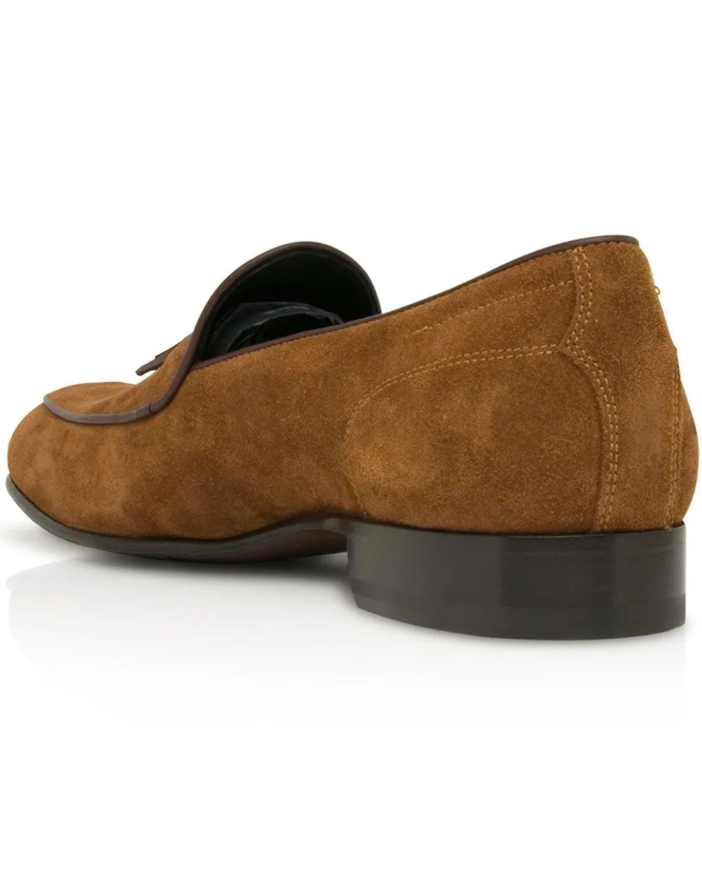 Suede Tassel Loafer in Land