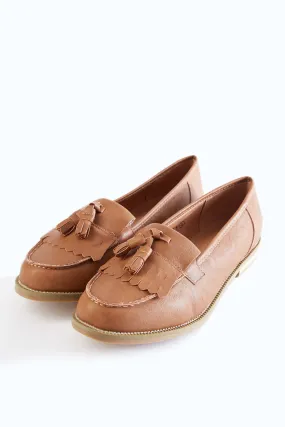 Tan Tassel Loafers