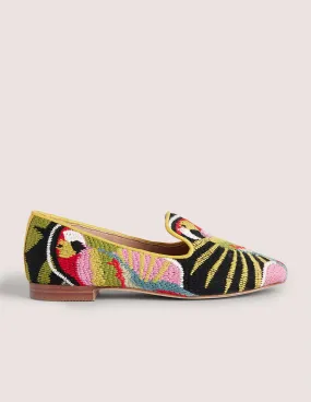 Tapestry Embroidered Loafers-Parrot