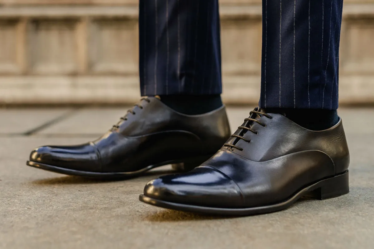 The Cagney Cap-Toe Oxford - Nero