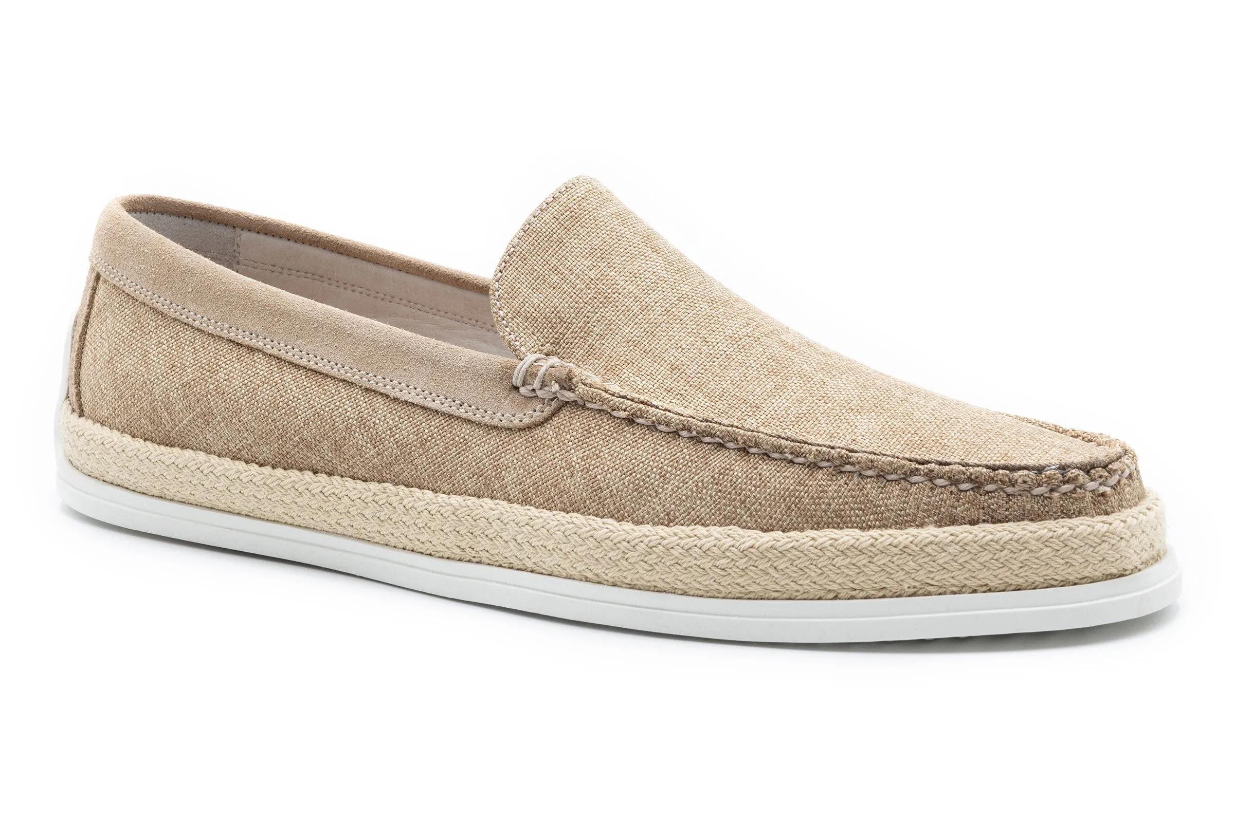 Watercolor Cotton Venetian Loafers - Sand